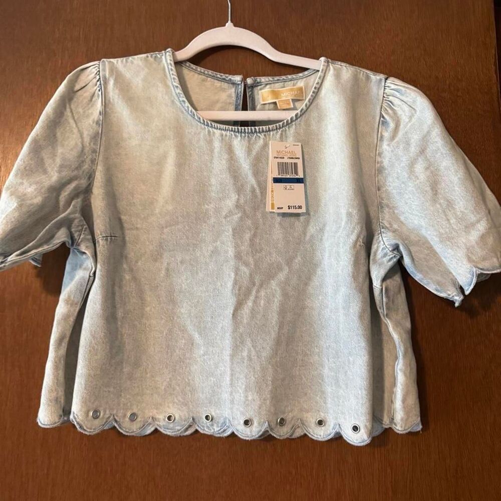 Michael-michael-kors Women's Blue and Grey Shirt